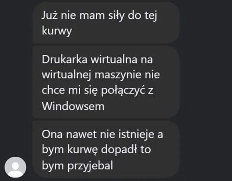 Wirtualna drukarka nie działa