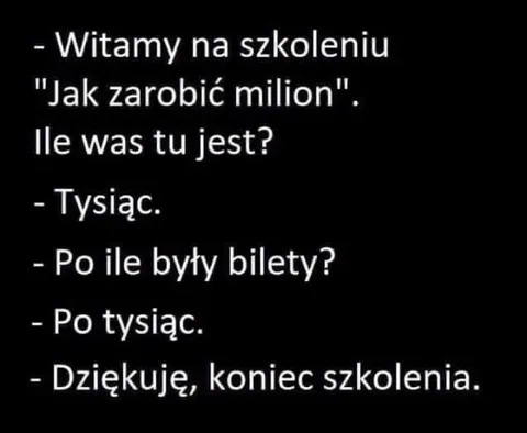 Szkolenie jak zarobić milion