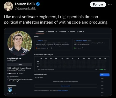 Luigi Mangione's GitHub Contributions
