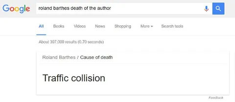 Roland Barthes Traffic Collision