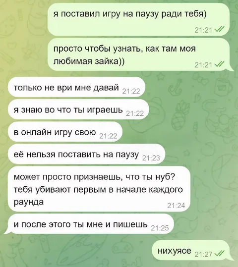 Поставил игру на паузу