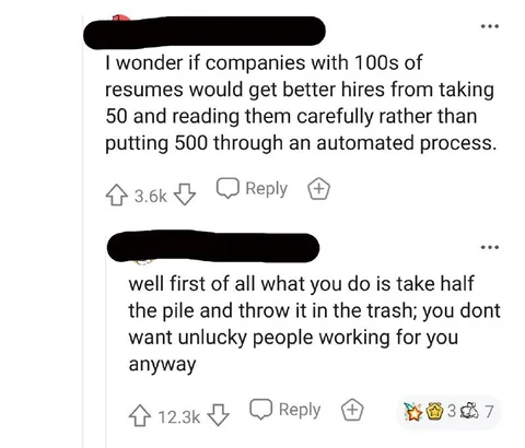 Unlucky Resumes Get Rejected
