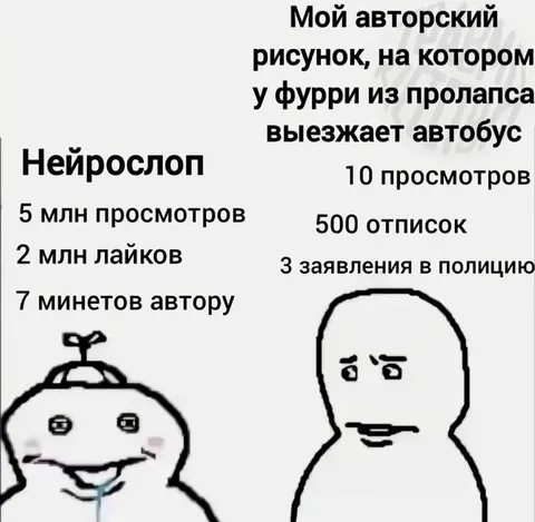 Нейрослоп против авторского рисунка