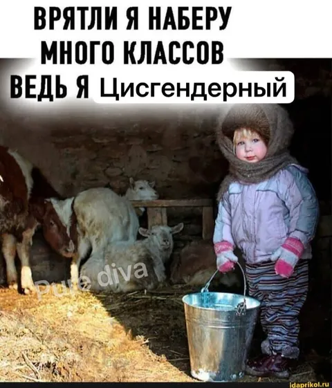 Цигендерный ребёнок в хлеву