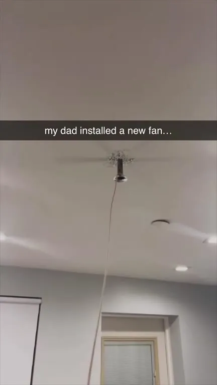 Dad Installs a New Fan