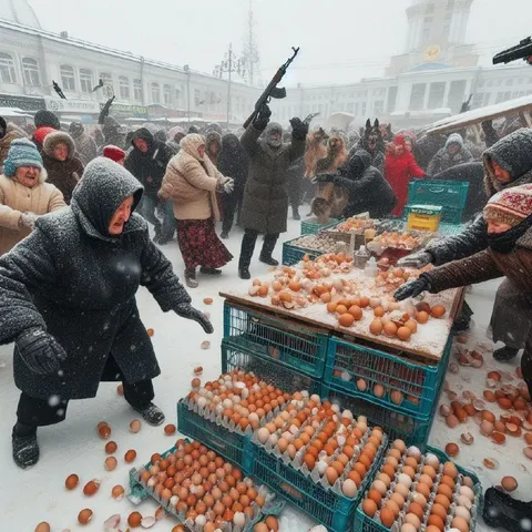 Битва за яйца на рынке