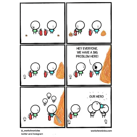 Our Hero Fights the Fire