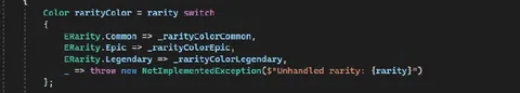 Unhandled Rarity Exception