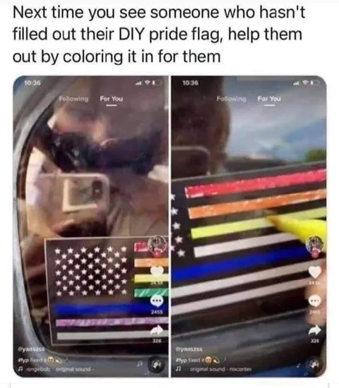 Coloring the DIY Pride Flag
