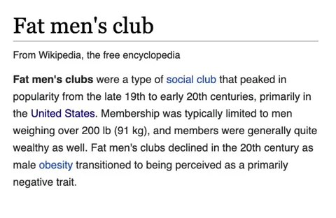 Fat Men’s Club Wikipedia Joke