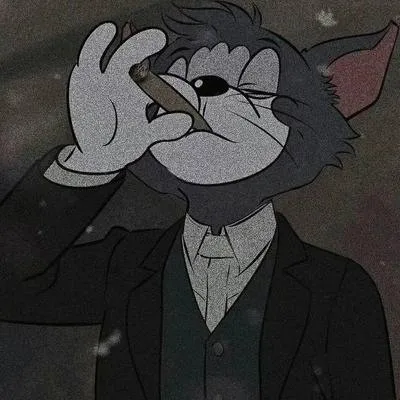 Кот в костюме курит