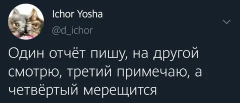 Один отчёт пишу, на другой смотрю