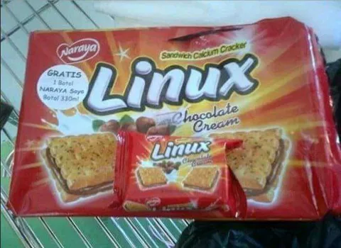 Biskuit Linux Rasa Cokelat