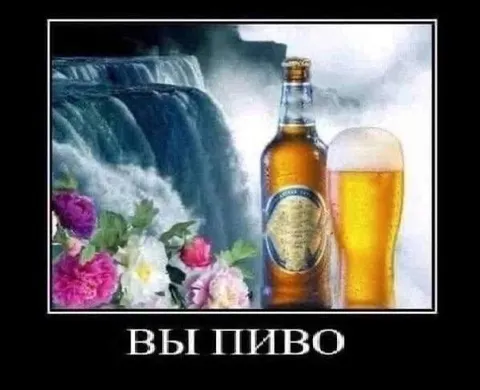 Вы пиво у водопада