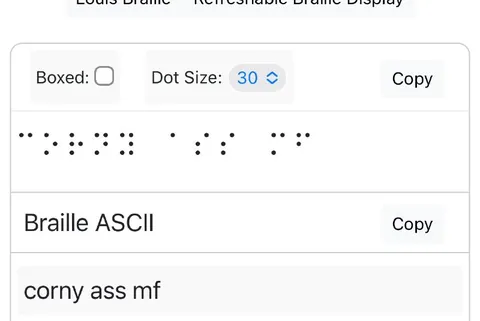 Corny Ass MF in Braille