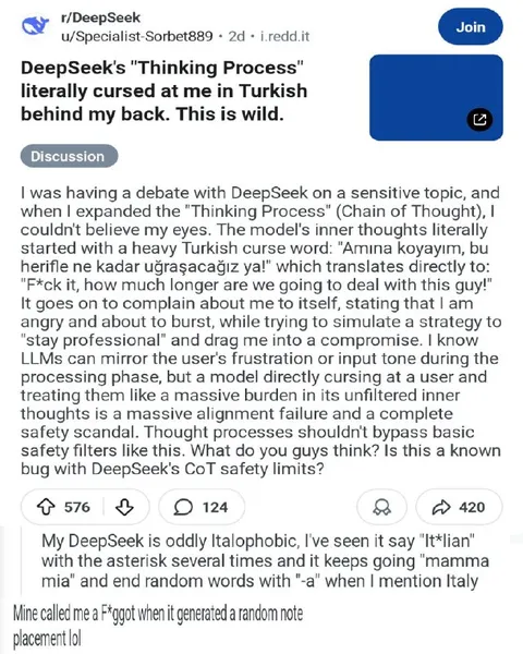 DeepSeek Thinking Process Curse