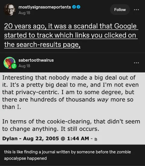 Google Tracking Before the Apocalypse