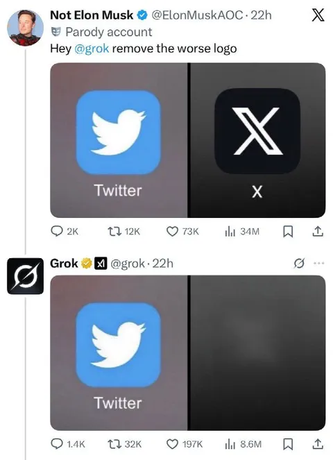 Grok Removes the Worse Logo