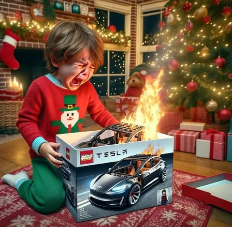 Burning Tesla LEGO Set