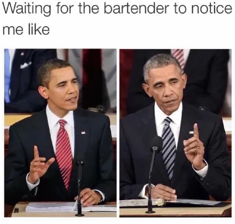 Waiting for the Bartender to Notice