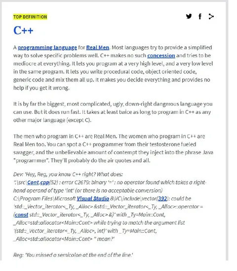 C++ Definition for Real Men