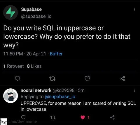 Scared of Lowercase SQL