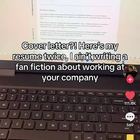 No Fan Fiction Cover Letter