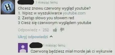 Czerwony wygląd YouTube