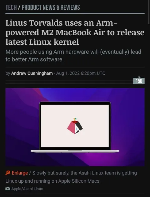 Linus Torvalds Uses ARM MacBook