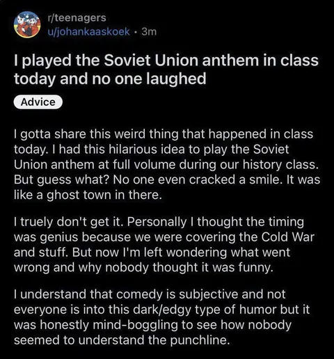Soviet Anthem Gets No Laughs