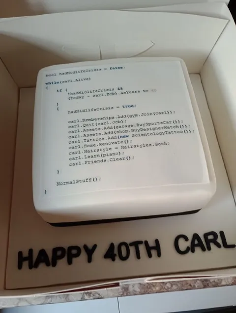 Carl's Midlife Crisis Birthday Cake