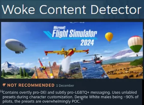 Woke Content Detector Flight Simulator