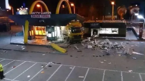 Truck Crashes Into McDonald's