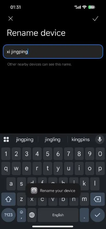 Rename Device Xi Jinping