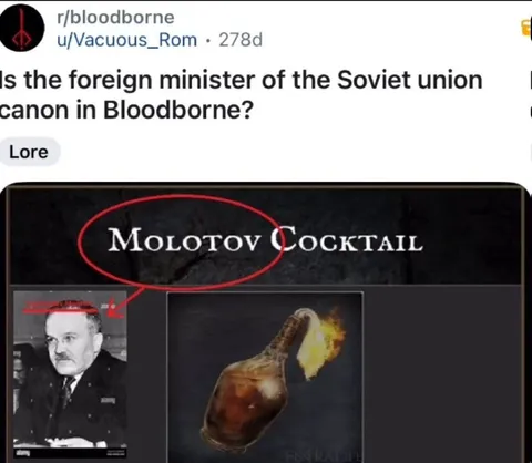 Molotov Cocktail Bloodborne Lore