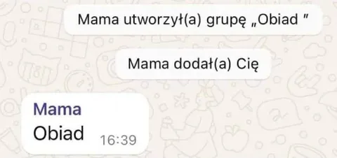 Mama dodała mnie do obiadu
