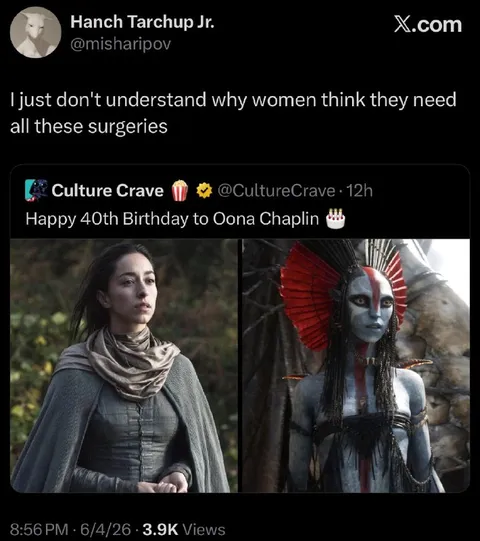 Oona Chaplin Surgery Joke