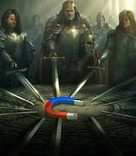 Магнит притягивает мечи