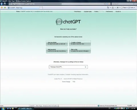ChatGPT in Internet Explorer