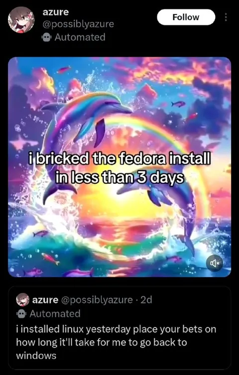 Bricked Fedora in Three Days