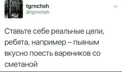 Реальные цели — вареники со сметаной