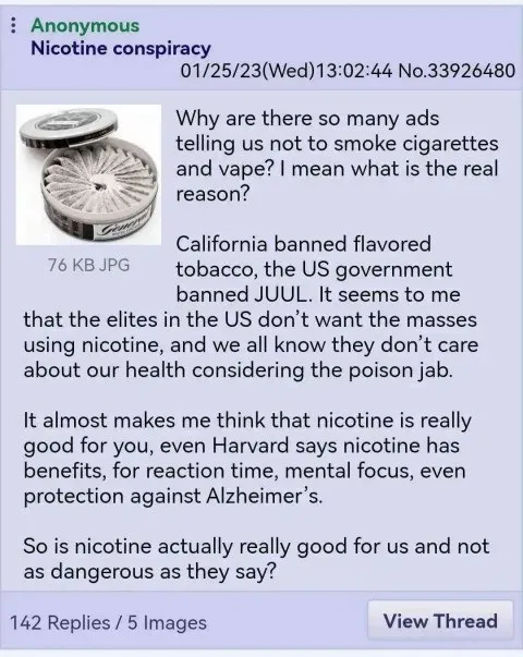 Nicotine Conspiracy Theory