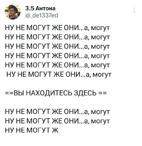 Ну не могут же они, а могут