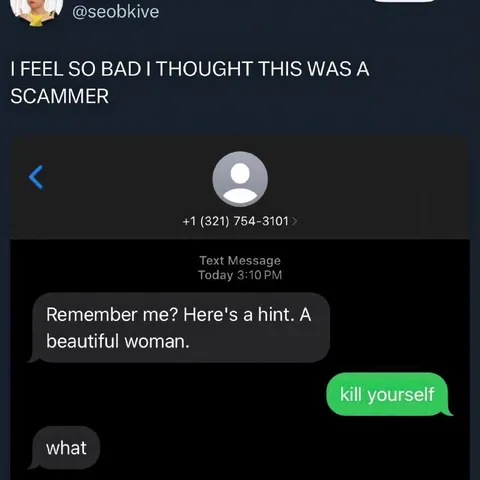 Beautiful Woman Scammer Hint