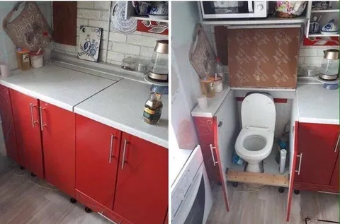 Кухонный шкаф с туалетом