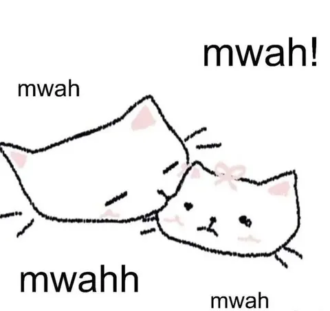 Cats Kissing Mwah