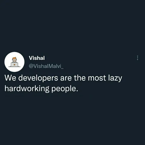Developers Are Lazy Hardworkers