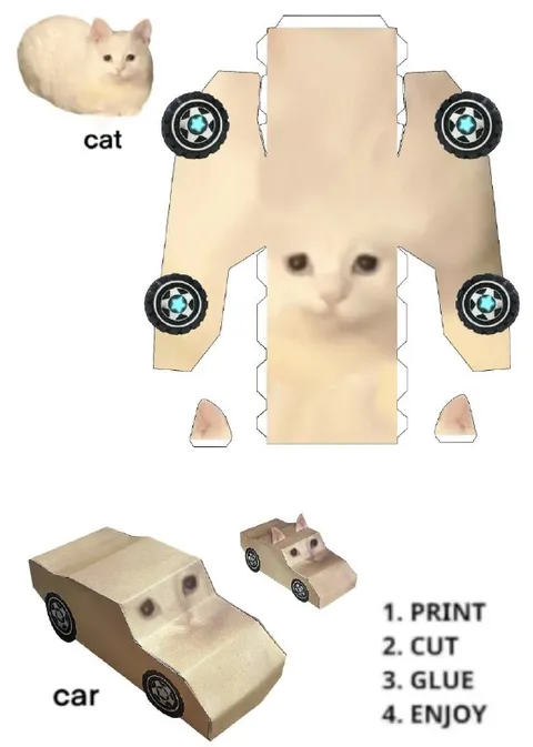 Printable Cat Car Craft
