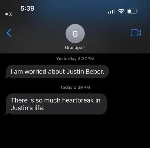 Grandpa Worries About Justin Bieber