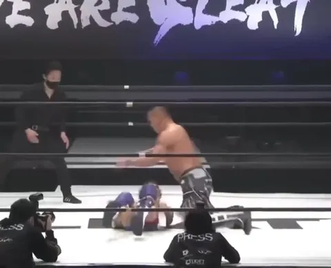 Wrestler Throws a Shoe